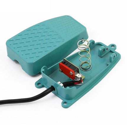 Durable Anti-Slip Metal Foot Pedal Switch for Industrial Use with spring and internal micro switch shown