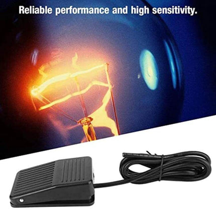 Momentary Anti-Slip Foot Pedal Switch with 1m Cable for Industrial Equipment - black anti-slip momentary foot switch with 1m cable