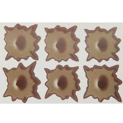 Set of 6 Bullet Hole Decorative Stickers for Cars, 4cm x 4cm - removable faux bullet hole car decal sheet, six 4cm stickers
