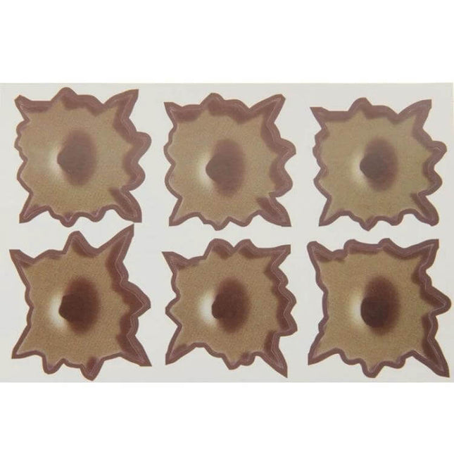 Set of 6 Bullet Hole Decorative Stickers for Cars, 4cm x 4cm - removable faux bullet hole car decal sheet, six 4cm stickers
