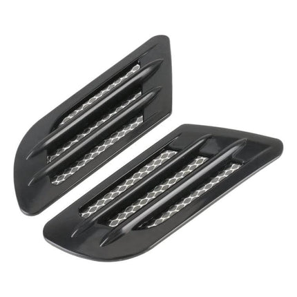 Pair of Car Decoration Stickers for Easy Vehicle Styling - black square vent-style adhesive decals for doors or bumpers