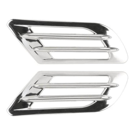 Pair of Car Decoration Stickers for Easy Vehicle Styling - chrome square vent-style adhesive decals for doors and bumpers