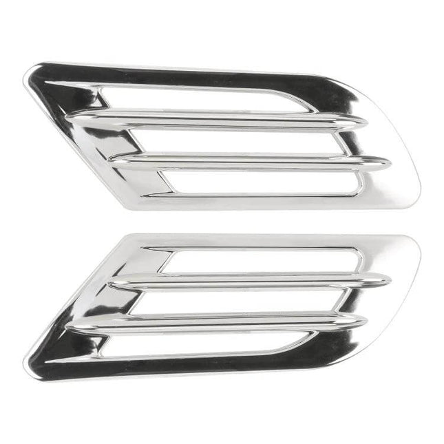 Pair of Car Decoration Stickers for Easy Vehicle Styling - chrome square vent-style adhesive decals for doors and bumpers