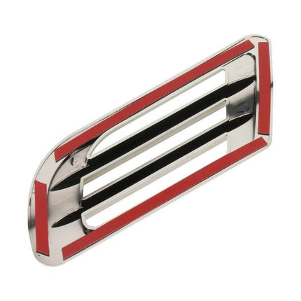 Pair of Car Decoration Stickers for Easy Vehicle Styling - chrome square decal pair with red trim for doors and bumpers