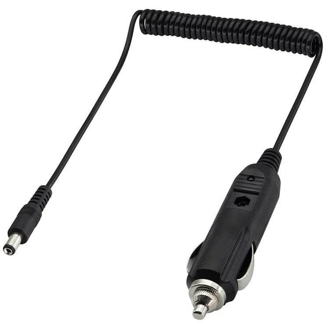 2A Coiled Cable DC Power Supply Adapter for Car Charging compact coiled car charger cable with 12V cigarette plug and DC barrel connector