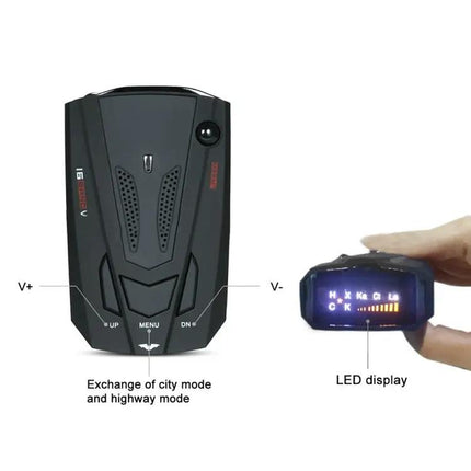V7 Car Radar Detector for 360 Degree Speed Monitoring