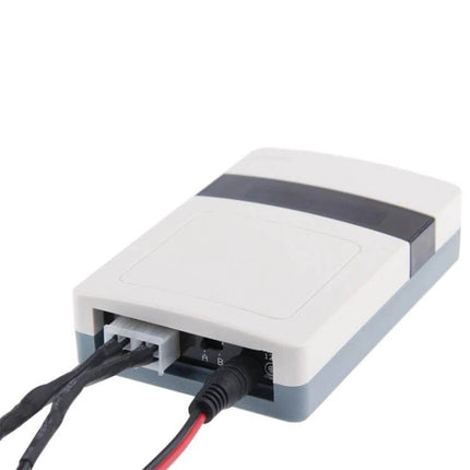 Car License Plate Anti-Radar Device for Traffic Protection - white compact unit with wiring and power connector