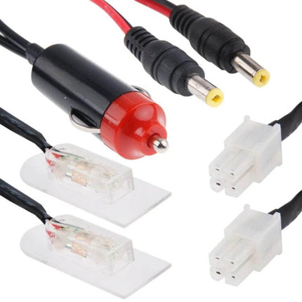 Car License Plate Anti-Radar Device for Traffic Protection shown with LED modules, power plug and wiring harness for vehicle installation
