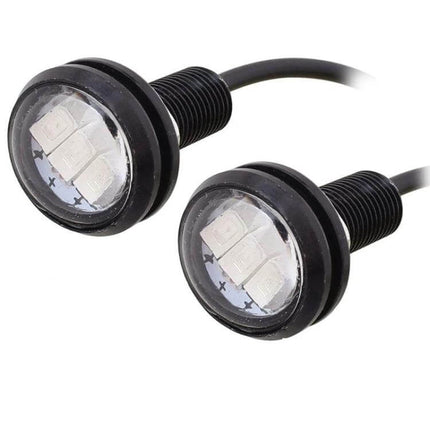 Eagle Eye White LED Daytime Running Light 2 Pack For Vehicles – compact waterproof vehicle LED pods for DRL, backup, fog and license plate illumination