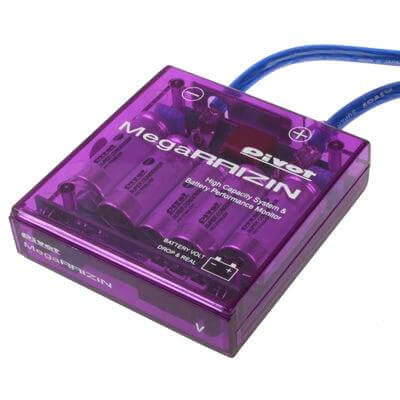 PIVOT Mega Raizin Voltage Stabilizer For Cars, Reliable Power translucent purple 12V stabilizer for car electronics reducing voltage fluctuations