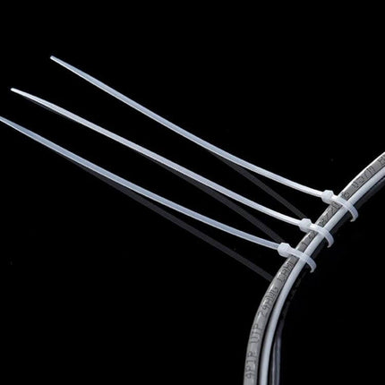 Self-Locking Nylon Cable Ties, 3mm x 150mm, Black and White Pack of 500 - white ties bundling computer and automotive wires