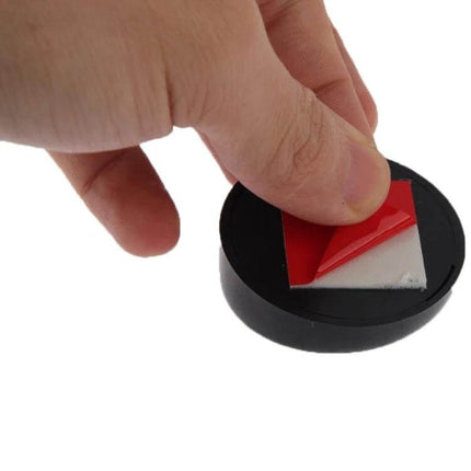 Set of 2 Black Wide Angle Adjustable Car Rear View Mirrors - hand peeling adhesive pad on black round mirror base, convex 175R blind spot reducer