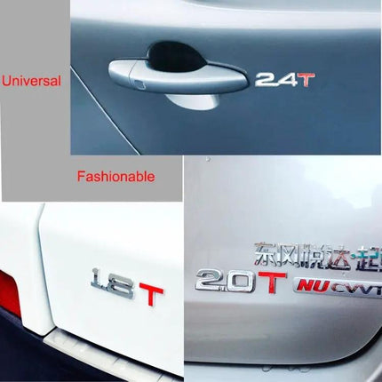 Chromed Metal 3D Emblem Sticker for Car Displacement Identification