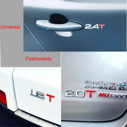 Chromed Metal 3D Emblem Sticker for Car Displacement Identification