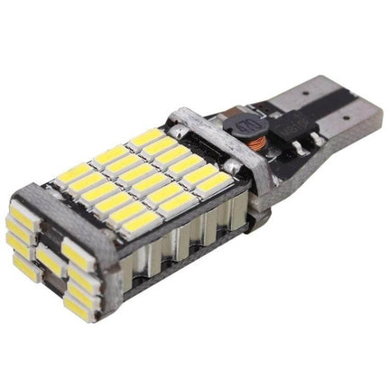 T15 White LED Car Parking Brake Light Bulbs 2 Pack bright 3014 SMD LED bulb plug-and-play replacement for parking and signal lights