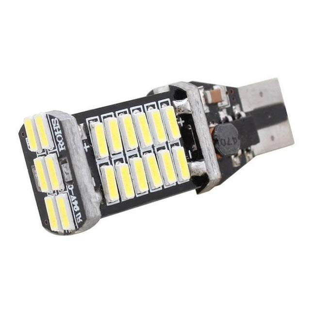 Pack Of 2 White LED Car Backup Lamps For Safe Parking - compact dual LED rear reversing lamp for improved night parking visibility