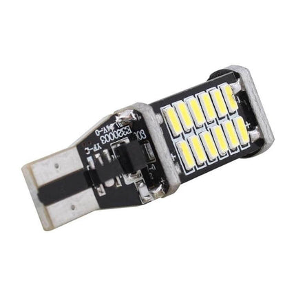 Pack Of 2 White LED Car Backup Lamps For Safe Parking - compact dual LED backup bulb for improved rear visibility while parking