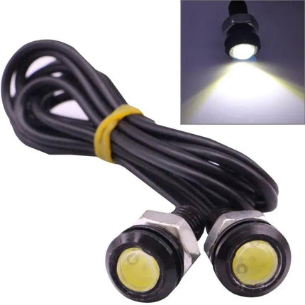 Two Pack Waterproof Eagle Eye White LED Lights For Vehicles, 60cm Cable