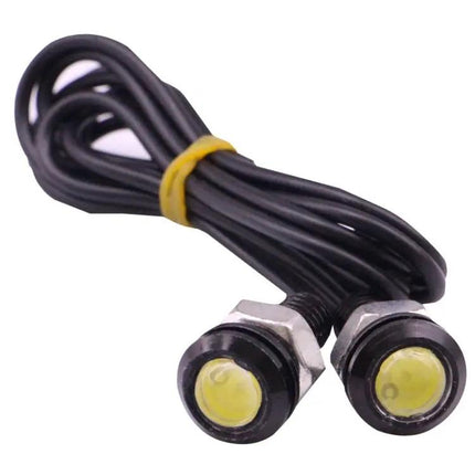 Two Pack Waterproof Eagle Eye White LED Lights For Vehicles, 60cm Cable