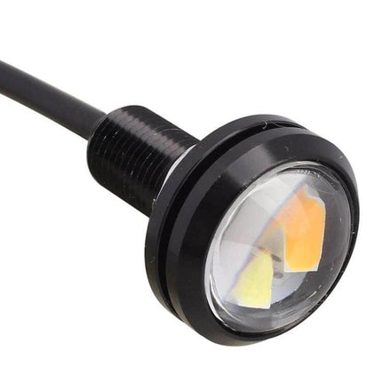 Eagle Eye Car Steering Light Dual Color White Yellow Daytime Running compact black LED module for daytime running, fog, backup and license plate lighting