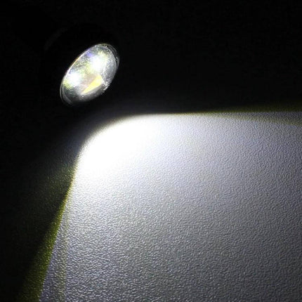 Eagle Eye Car Steering Light Dual Color White Yellow Daytime Running shown projecting white beam with yellow edge on surface