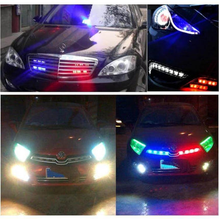Car Warning Light 6 Inch For Everyday Emergency Driving Safety - 12V compact multi-color LED grille and headlight mount for roadside alerts
