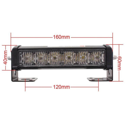 Car Warning Light 6 Inch For Everyday Emergency Driving Safety compact 12V LED bar with mounting brackets visible dimensions 160x40x60mm