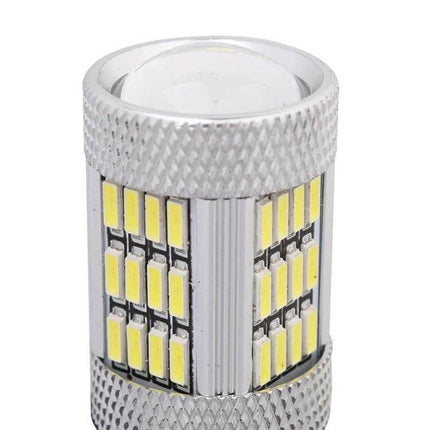 White LED Car Bulb For Parking Lights And Turn Signals - close-up silver multi-LED plug-and-play replacement bulb for parking and turn signals