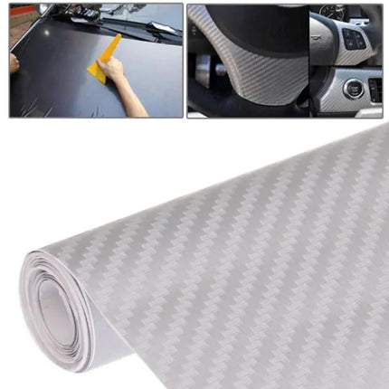 3D Carbon Fiber PVC Car Decoration Sticker, 127cm x 50cm | Syndmart
