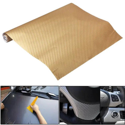 3D Carbon Fiber PVC Car Decoration Sticker, 127cm x 50cm | Syndmart