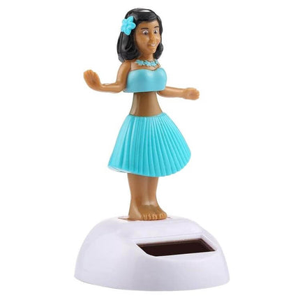 Solar Powered Bobble Head Dancing Car Ornament - Hula Princess turquoise hula girl figurine with solar base for car dashboard