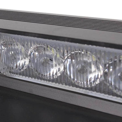 Car Emergency Dash Strobe Light With Three Modes For Vehicle Safety close-up of 8-LED strobe bar with cigarette lighter plug, windshield/dash mountable
