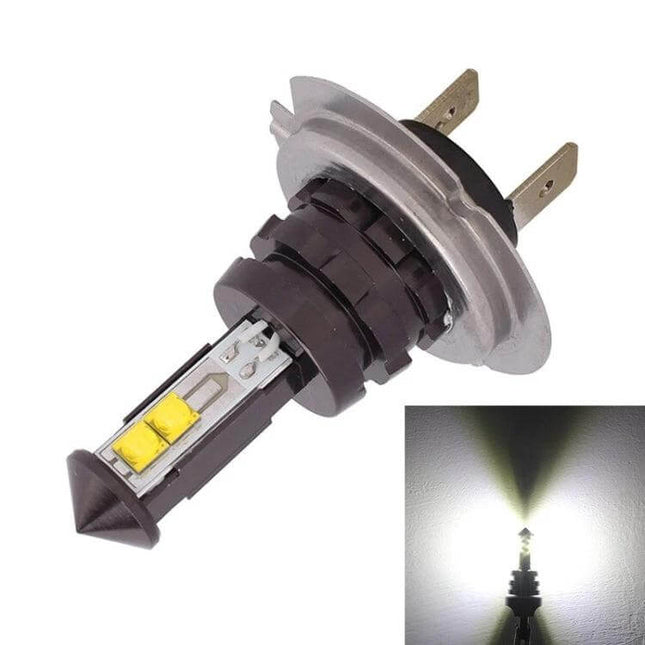 LED Car Fog Light Bulb White for Clear Driving Everyday Use - 12V plug-and-play LED fog light bulb showing white illumination