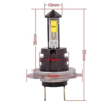 LED Car Fog Light Bulb White for Clear Driving Everyday Use - compact 12V plug-and-play fog/backup/DRL bulb with dimensions 55x34x10mm