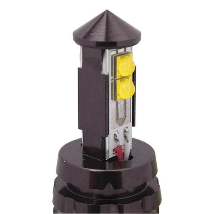 Alt Tag: LED Car Fog Light Bulb White for Clear Driving Everyday Use - close-up of compact 12V plug-and-play LED fog light bulb with dual yellow chips