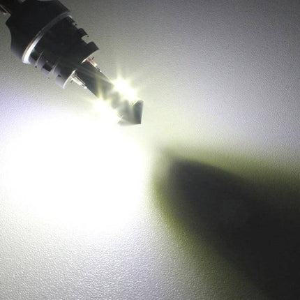 LED Car Fog Light Bulb White for Clear Driving Everyday Use - bright white 12V plug-and-play LED bulb illuminating fog and backup light areas