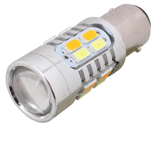 LED Car Brake Light Bulb, Yellow and White for Parking and Signals - dual-color LED parking and turn signal bulb, low power consumption