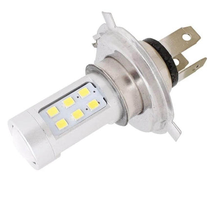 H4 Car Headlight Bulb, 21 LED, Bright White Light For All Cars - close-up of plug-and-play LED headlamp bulb