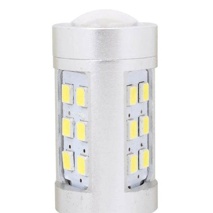 H11 Front Fog Light Bulbs 2 Pack White For Cars Everyday Replacement - close-up of silver LED H11 fog bulb with multiple SMD chips