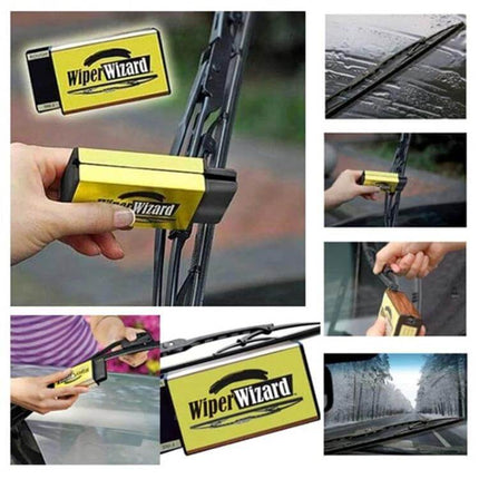 Wiper Wizard Windshield Wiper Blade Restorer for Clear Visibility compact wand cleaning blades to reduce streaks and lift grime