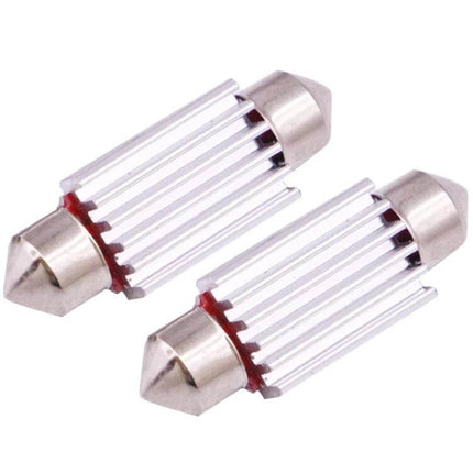 License Plate Reading Lights 36mm For Cars Everyday Use - pair of 36mm aluminum alloy LED bulbs for license plate, dome or reading light, CAN bus compatible