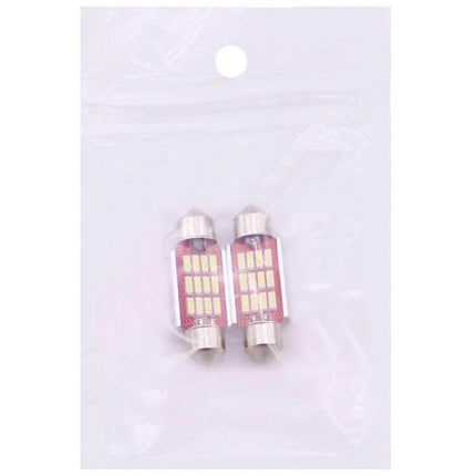 License Plate Reading Lights 36mm For Cars Everyday Use - pair of aluminum alloy 36mm LED license plate reading lights in clear packaging