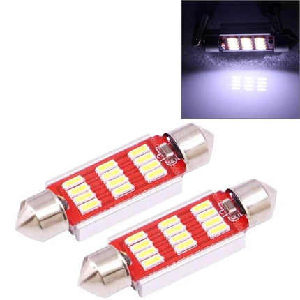 Car License Plate Lights 39mm CANBUS LED Bulbs 2 Pack - pair of 39mm CANBUS LED license plate replacement bulbs with bright white LEDs