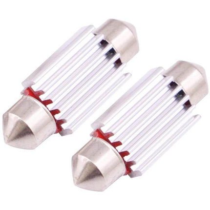 Car License Plate Lights 39mm CANBUS LED Bulbs 2 Pack - compact aluminum alloy LED bulbs for license plate, dome and interior car lighting