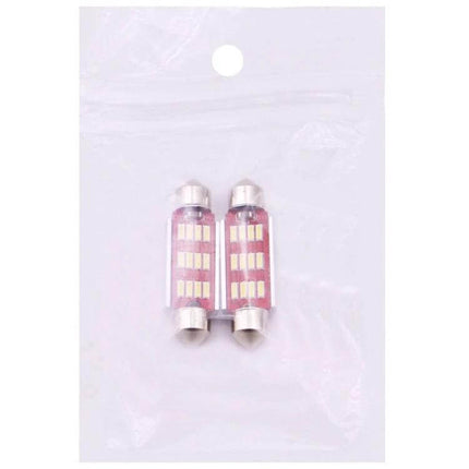 Car License Plate Lights 39mm CANBUS LED Bulbs 2 Pack - compact 39mm CANBUS LED license plate bulbs in clear retail bag
