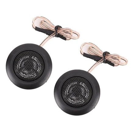 Two Pack Mini Dome Car Tweeters For Smooth Everyday Sound – compact black dome tweeter pair with wires for 12V car audio upgrades
