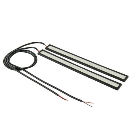 Blue DRL LED Light Bar for Cars, 2-Pack Waterproof Daytime Running Lights - slim blue COB LED strips in aluminum housing with wiring