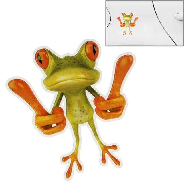 Frog Pattern Car Sticker for Vehicle Decoration, 15.5x12.5 cm - green frog decal for car doors, hoods, bumpers