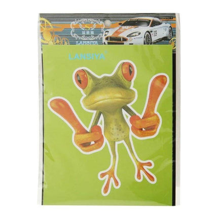 Frog Pattern Car Sticker for Vehicle Decoration, 15.5x12.5 cm - green frog decal for car doors, hoods, bumpers