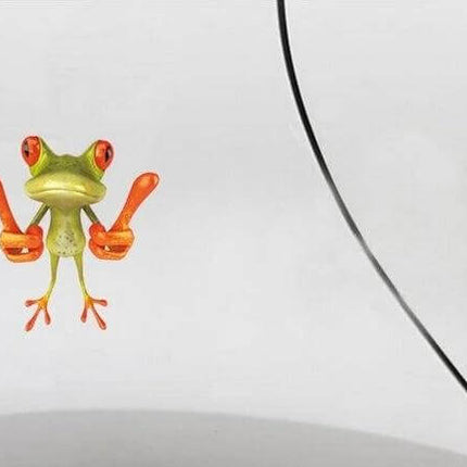 Frog Pattern Car Sticker for Vehicle Decoration, 15.5x12.5 cm adhered to white car door showing colorful frog design
